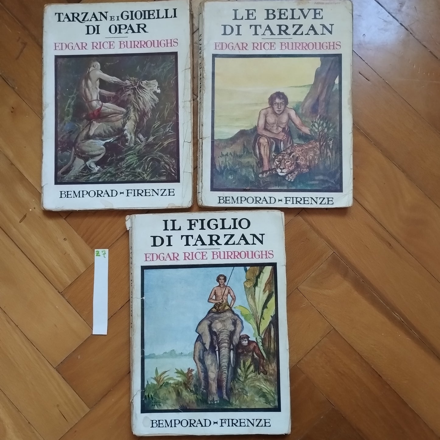 Le belve di Tarzan, Il figlio di tarzan, Tarzan e i gioielli di Opar, Burroughs, Bemporad Firenze 1935