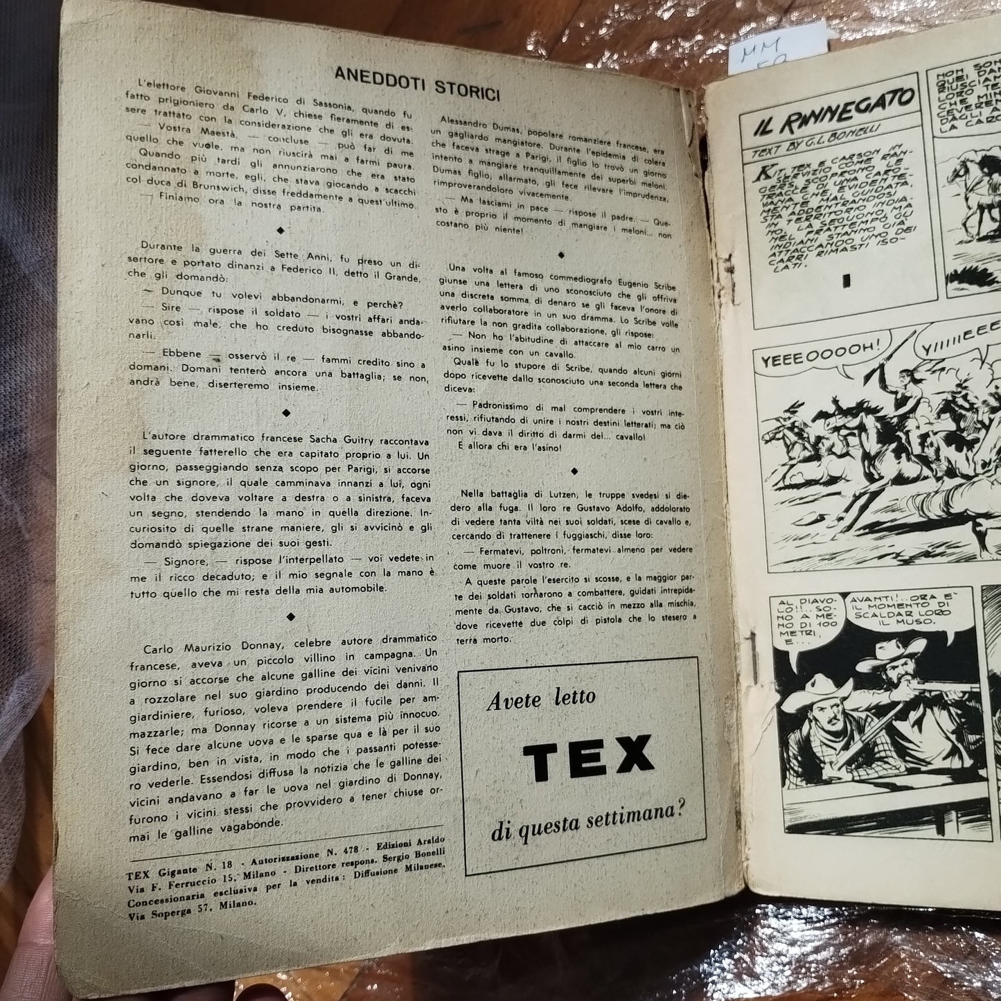 Tex spillato n. 18 Dodgecity - 200 lire Il piccolo Ranger - originale