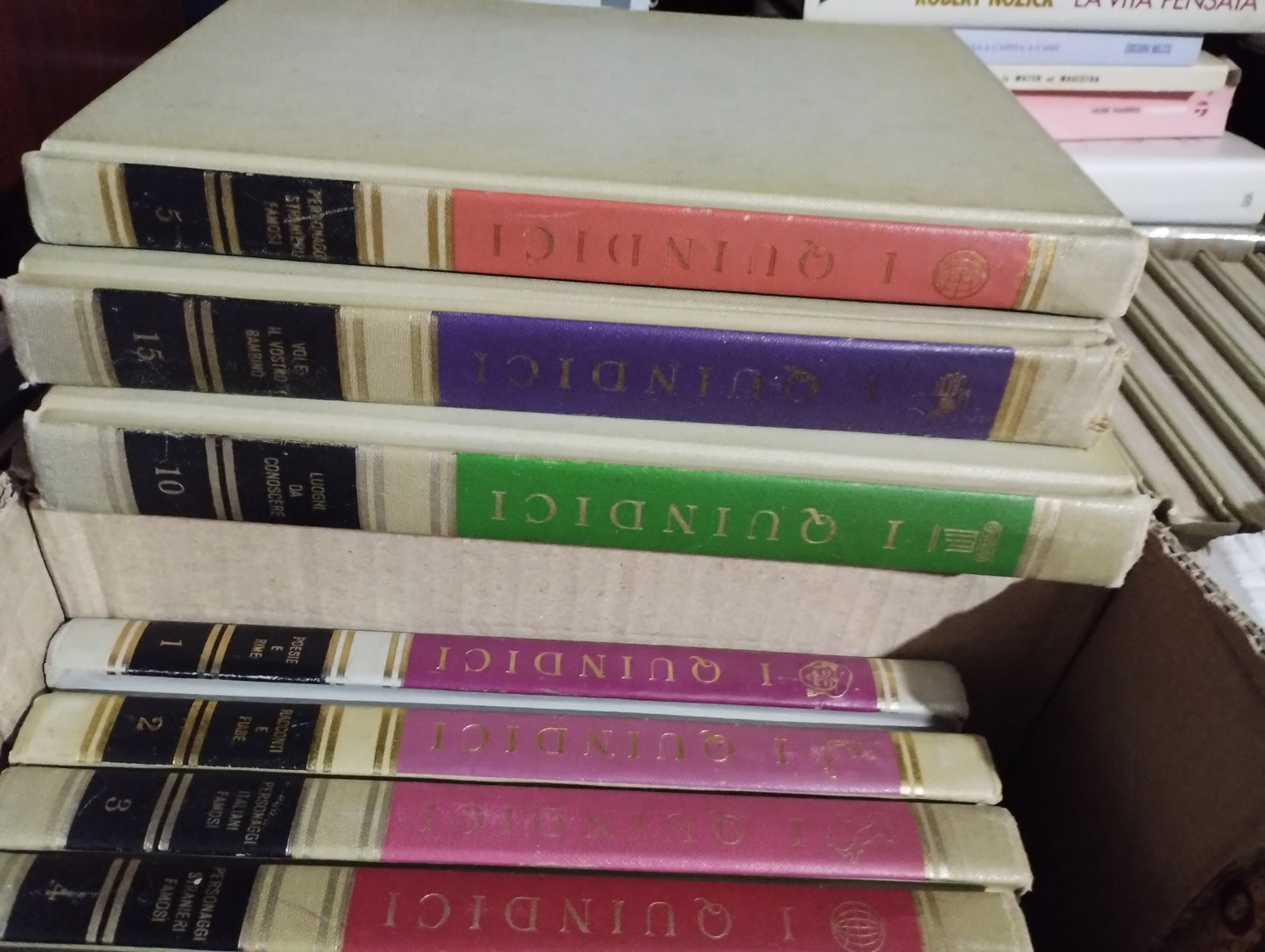 Enciclopedia I Quindici, discreto stato, dorsi arcobaleno