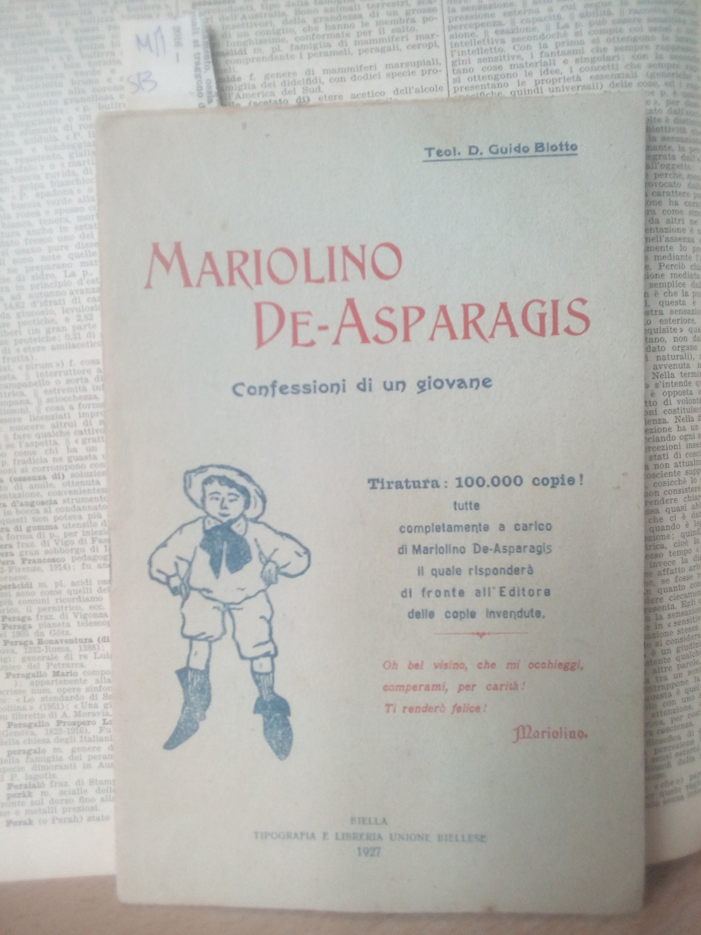 Mariolino de Asparagis, confessioni di un giovane. Guido Biotto