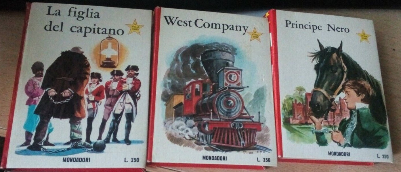 3 libri "La stella d'oro" Mondadori: West company, La figlia capitano, Principe Nero