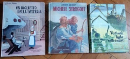 3 volumi Pincipato, Verne: Un Biglietto della lotteria 1953, Ventimila Leghe sotto i mari, Michele Strogoff