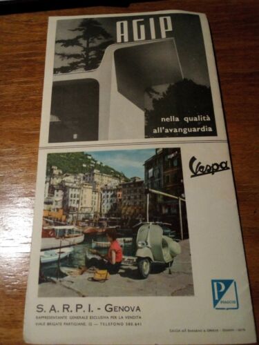 Carta Automobilistica Panoramica dell'Italia Settentrionale con Vecchia Pubblicità - Automobile Club