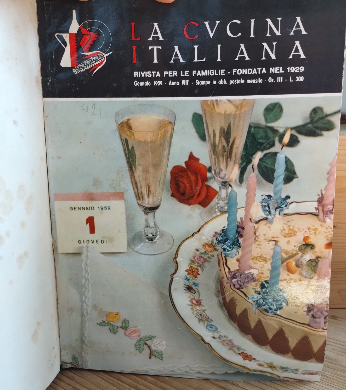 La cucina italiana. Rivista per le famiglie fondata nel 1929, annata completa 1959