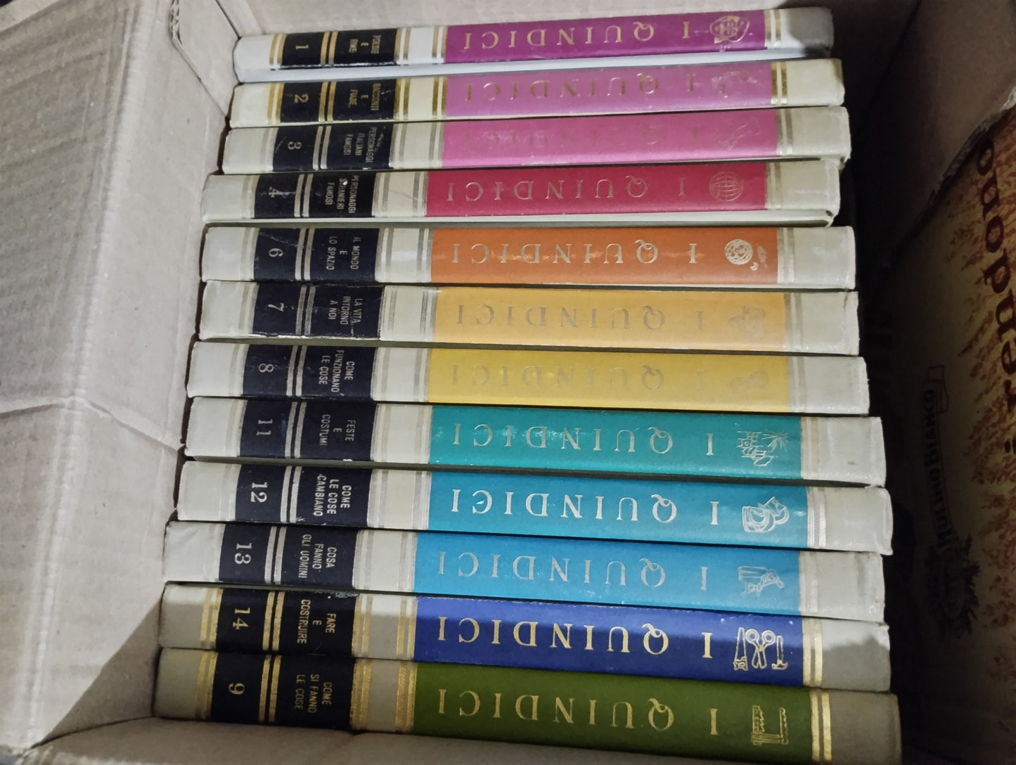 Enciclopedia I Quindici, discreto stato, dorsi arcobaleno