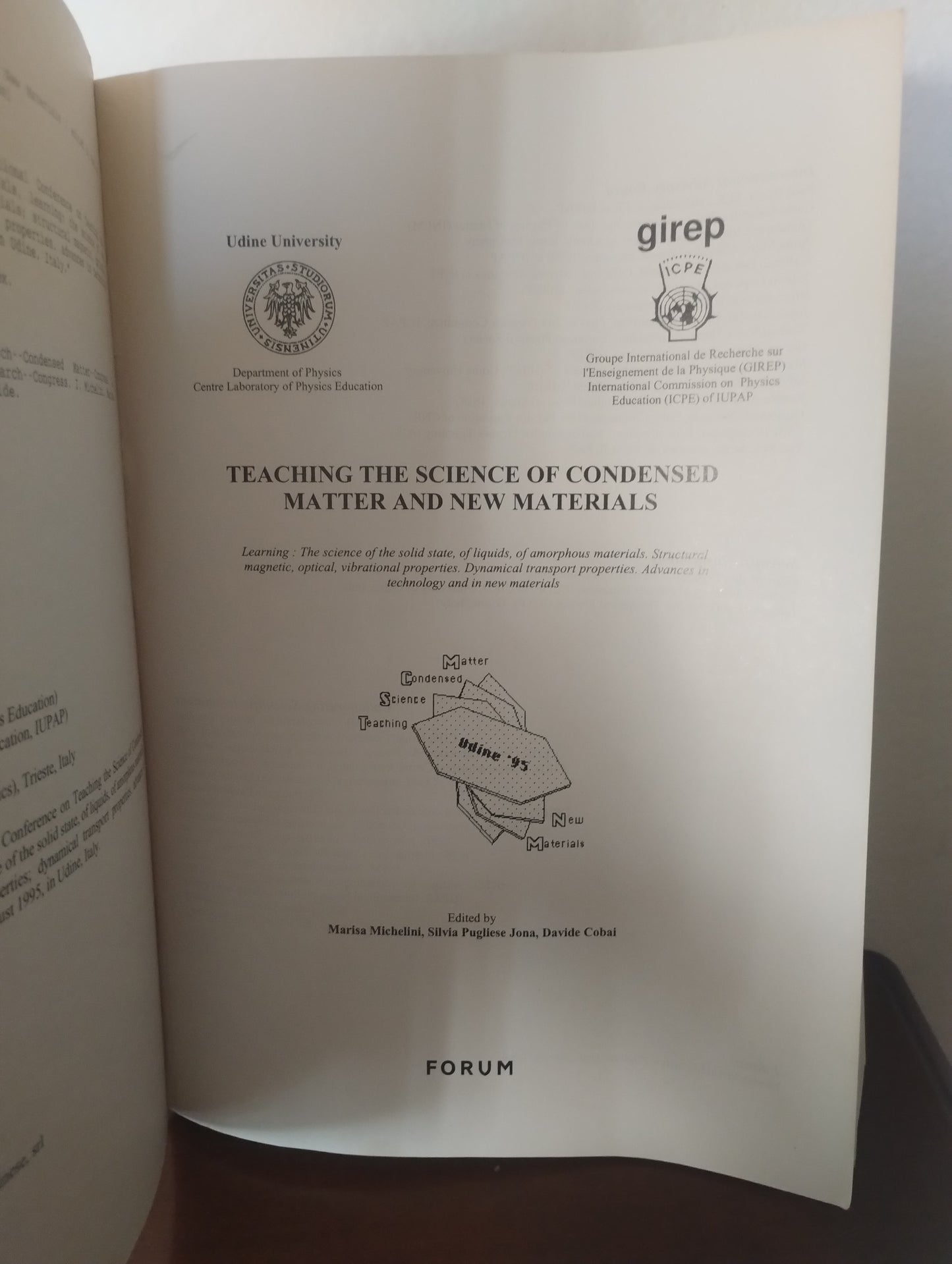 8885756119 Teaching the science of condensed matter and new materials Girep Udine university