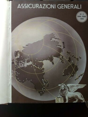 Assicurazioni Generali Bollettino 1968 Un Anno Di Fascicoli Rilegati Completo rarità collezionisti