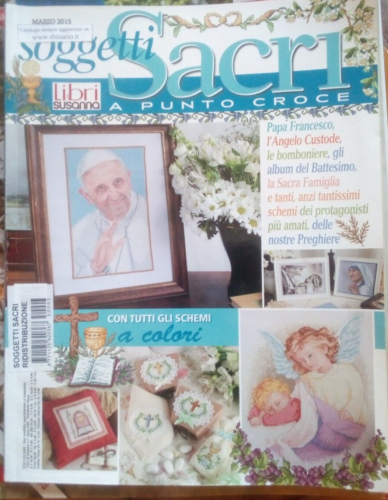 Punto croce (rivista) soggetti sacri, papa Francesco Wojtyla Maria Gesù battesimi 2015
