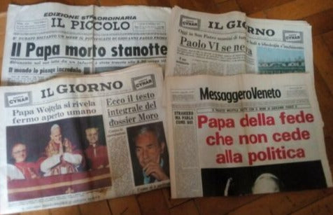 Lotto: Giornali quotidiani di Papa Giovanni Paolo Wojtyla insediato 17 ottobre 1978 e Paolo VI