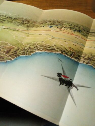 Carta Automobilistica Panoramica dell'Italia Settentrionale con Vecchia Pubblicità - Automobile Club