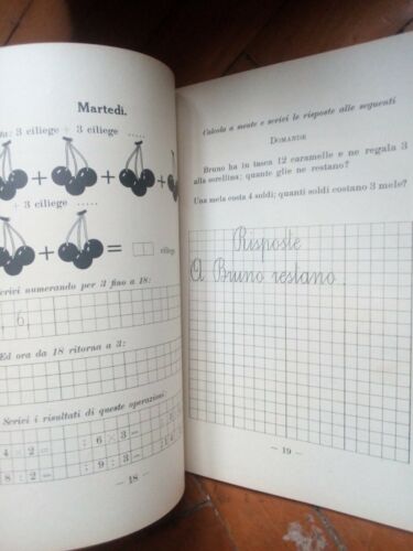 I Compiti per le vacanze, ventennio, cl. 1, 2, 3, Trighiera Biassoni, Mondadori, 1933 (lotto)