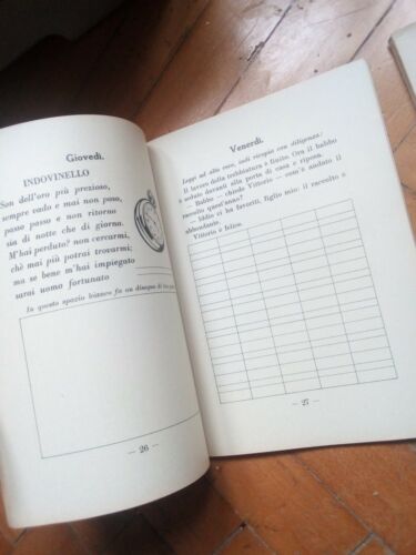 I Compiti per le vacanze, ventennio, cl. 1, 2, 3, Trighiera Biassoni, Mondadori, 1933 (lotto)