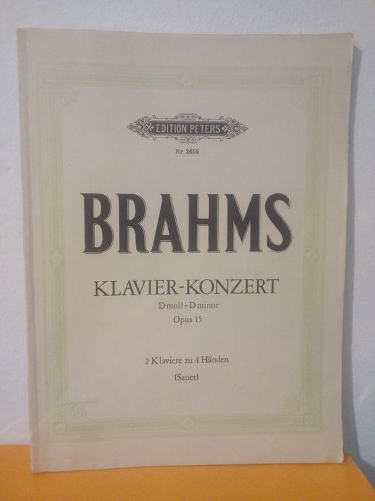 Brahms, Klavier-Konzert D minor / moll, opus 15; 2 Klaviere zu 4 Handen.  Concerto pianoforte 4 mani