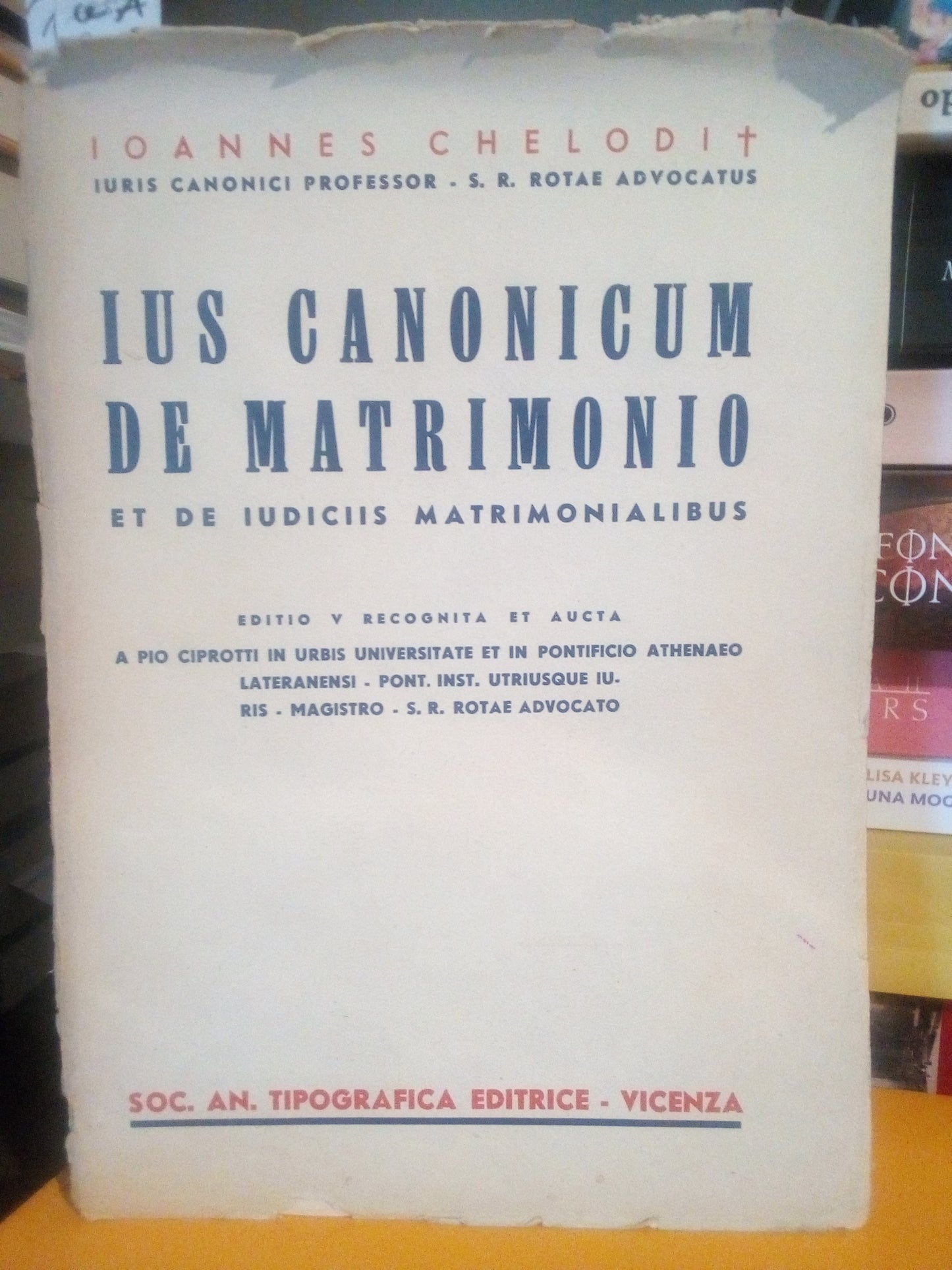 Ius canonicum de matrimonio, et de iudiciis - Ioannes Chelodi